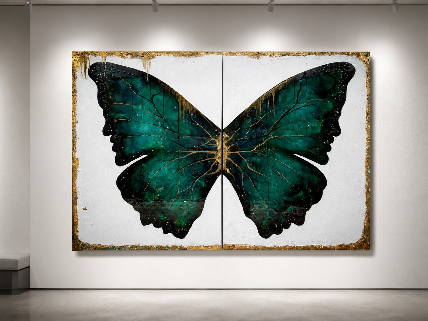 "Powerfly" – Original Diptych Mixed Media Painting (2 Panels, 36” x 48” Each)