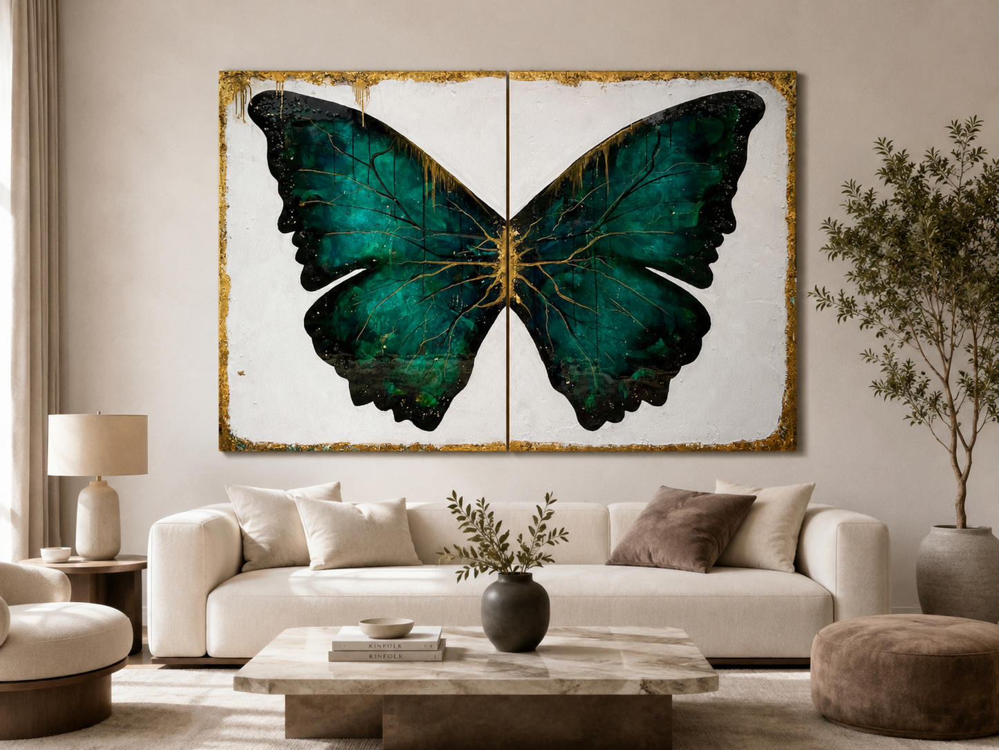 "Powerfly" – Original Diptych Mixed Media Painting (2 Panels, 36” x 48” Each)