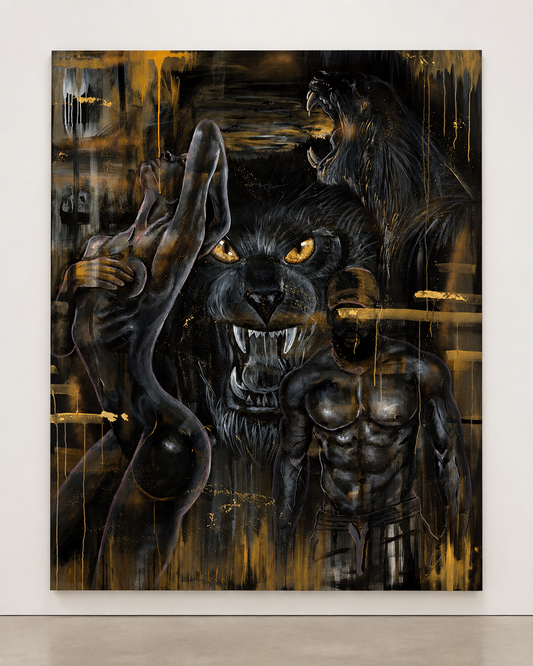 "Or Noir" - Original Acrylic Painting | 48 x 60 in