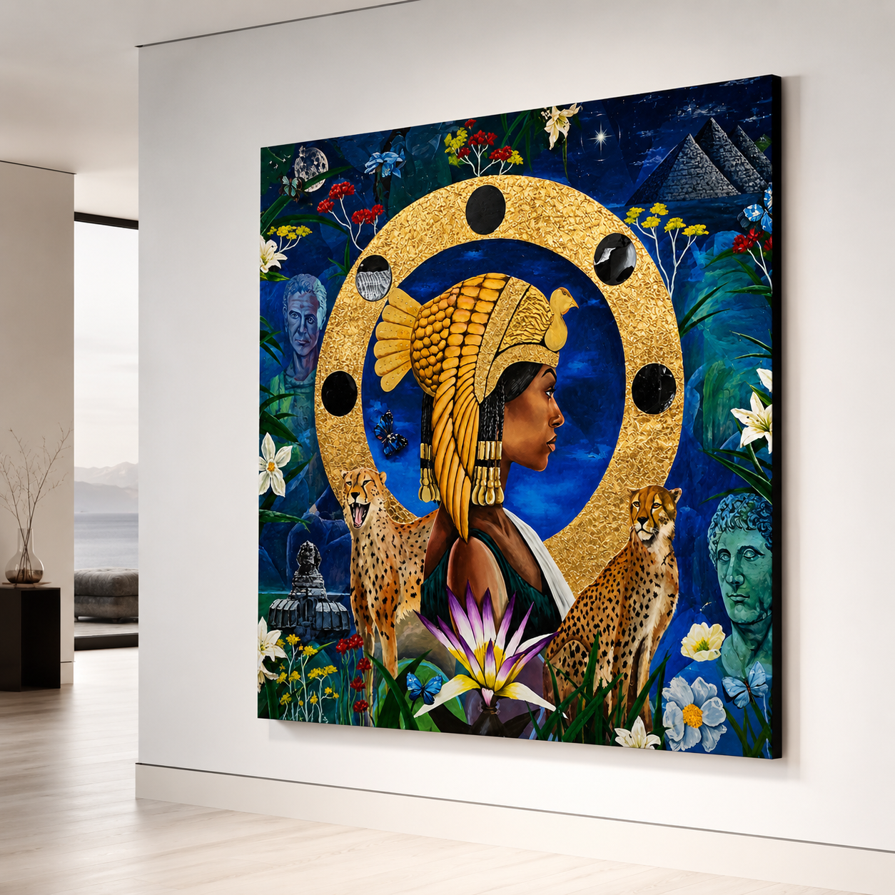 "Cleopatra" Original Mixed Media Painting | 65 x 65 in