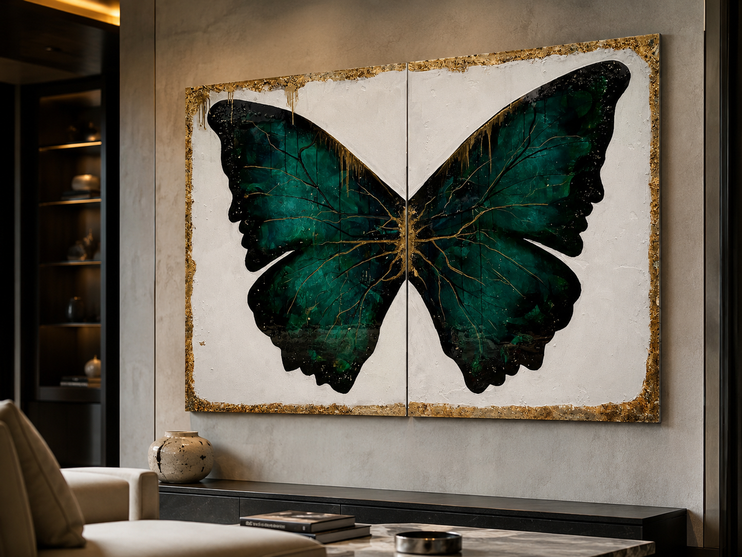 "Powerfly" – Original Diptych Mixed Media Painting (2 Panels, 36” x 48” Each)
