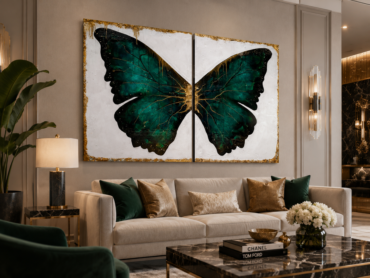 "Powerfly" – Original Diptych Mixed Media Painting (2 Panels, 36” x 48” Each)
