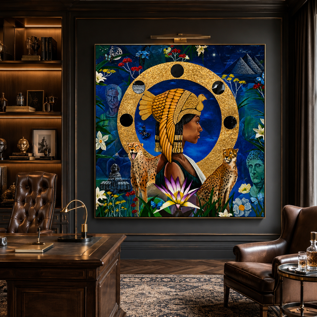 "Cleopatra" Original Mixed Media Painting | 65 x 65 in