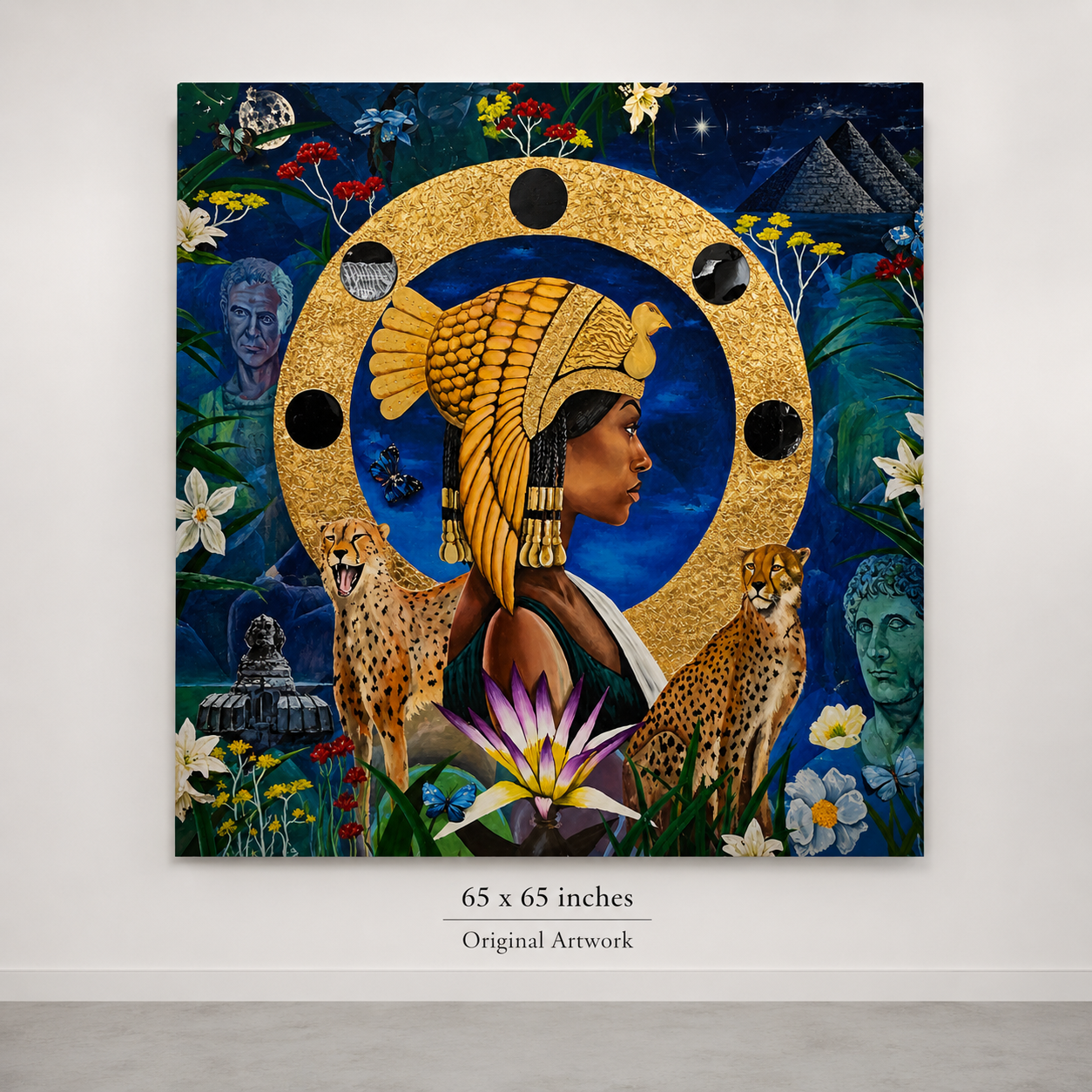 "Cleopatra" Original Mixed Media Painting | 65 x 65 in
