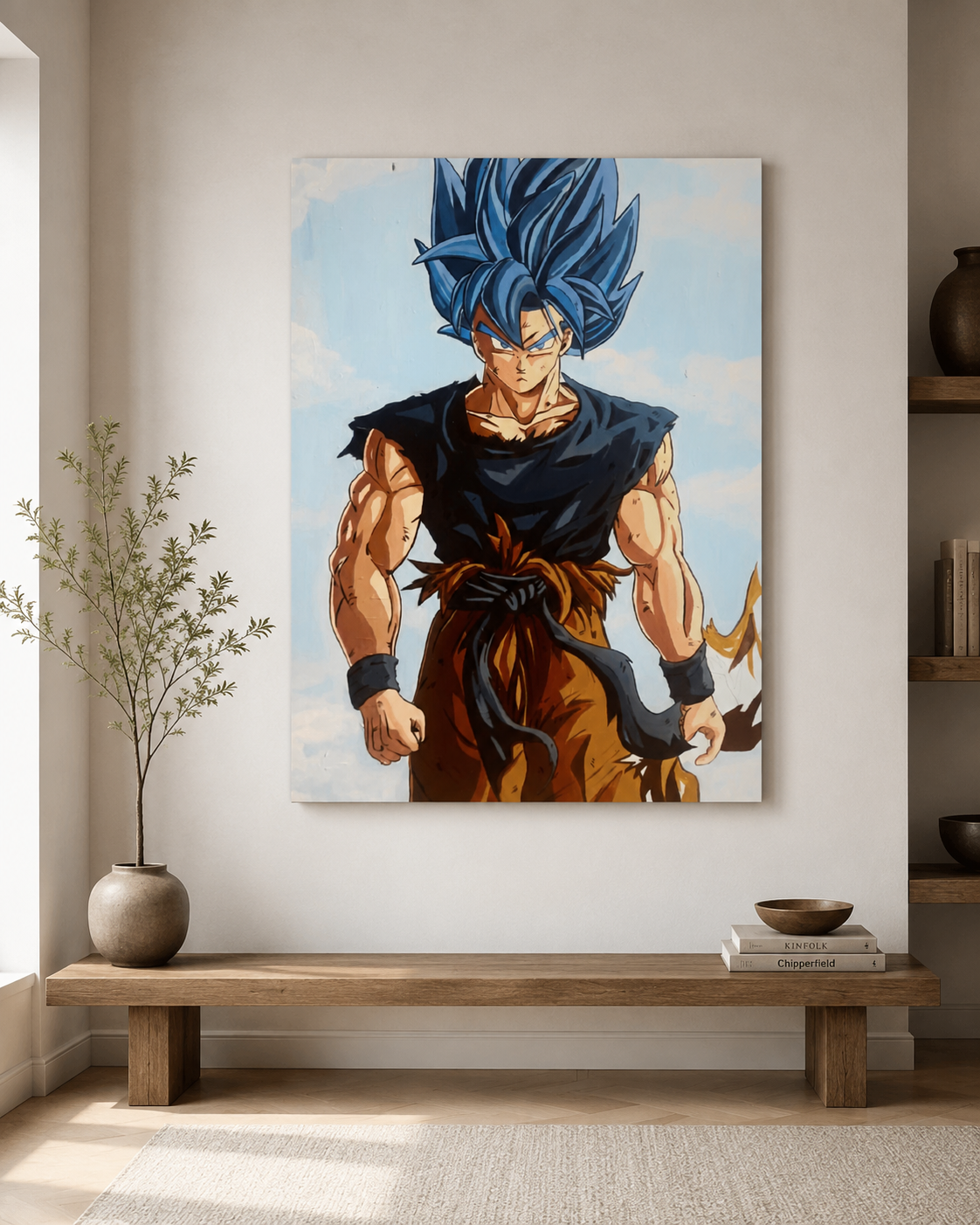 Goku Blue | Anime Inspired Original Painting | 48 x 36 in