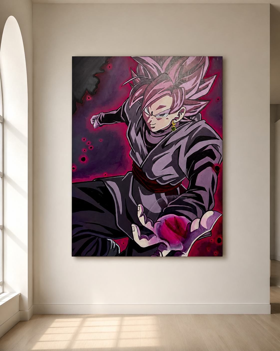 Goku Rose | Anime Inspired Original Painting | 36 x 48 in