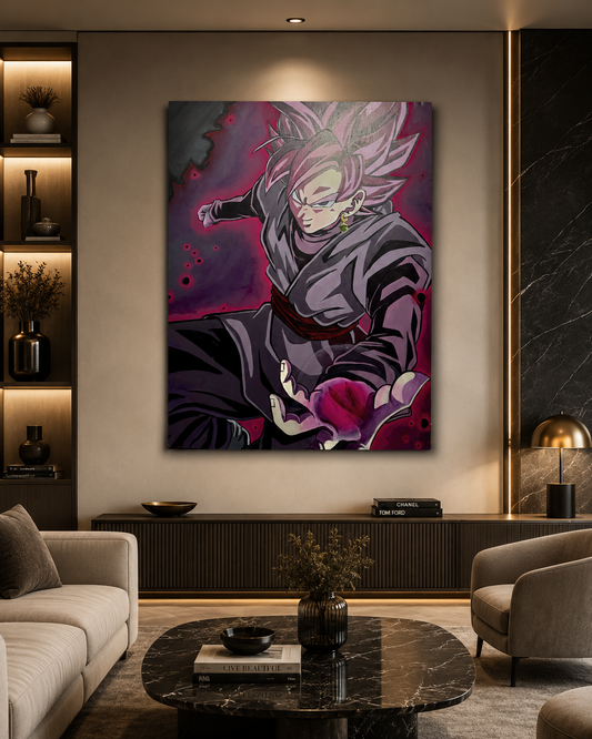 Goku Rose | Anime Inspired Original Painting | 36 x 48 in