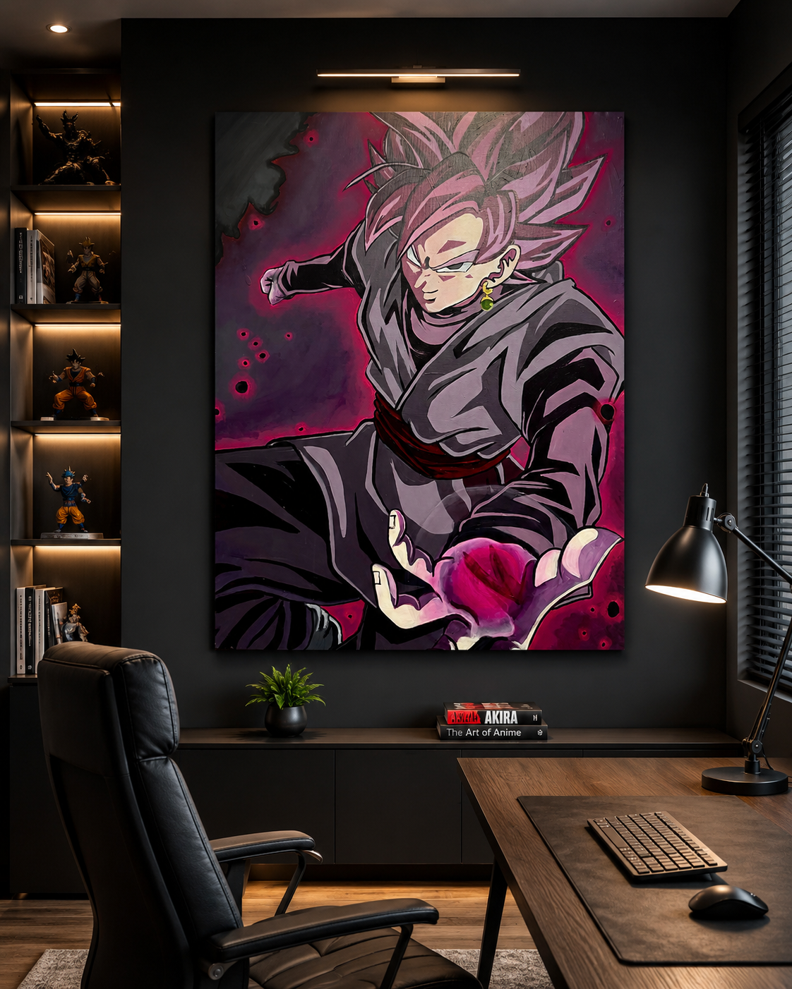 Goku Rose | Anime Inspired Original Painting | 36 x 48 in