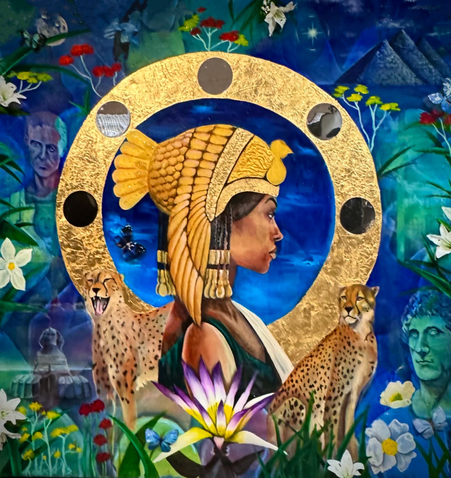 "Cleopatra" Original Mixed Media Painting | 65 x 65 in