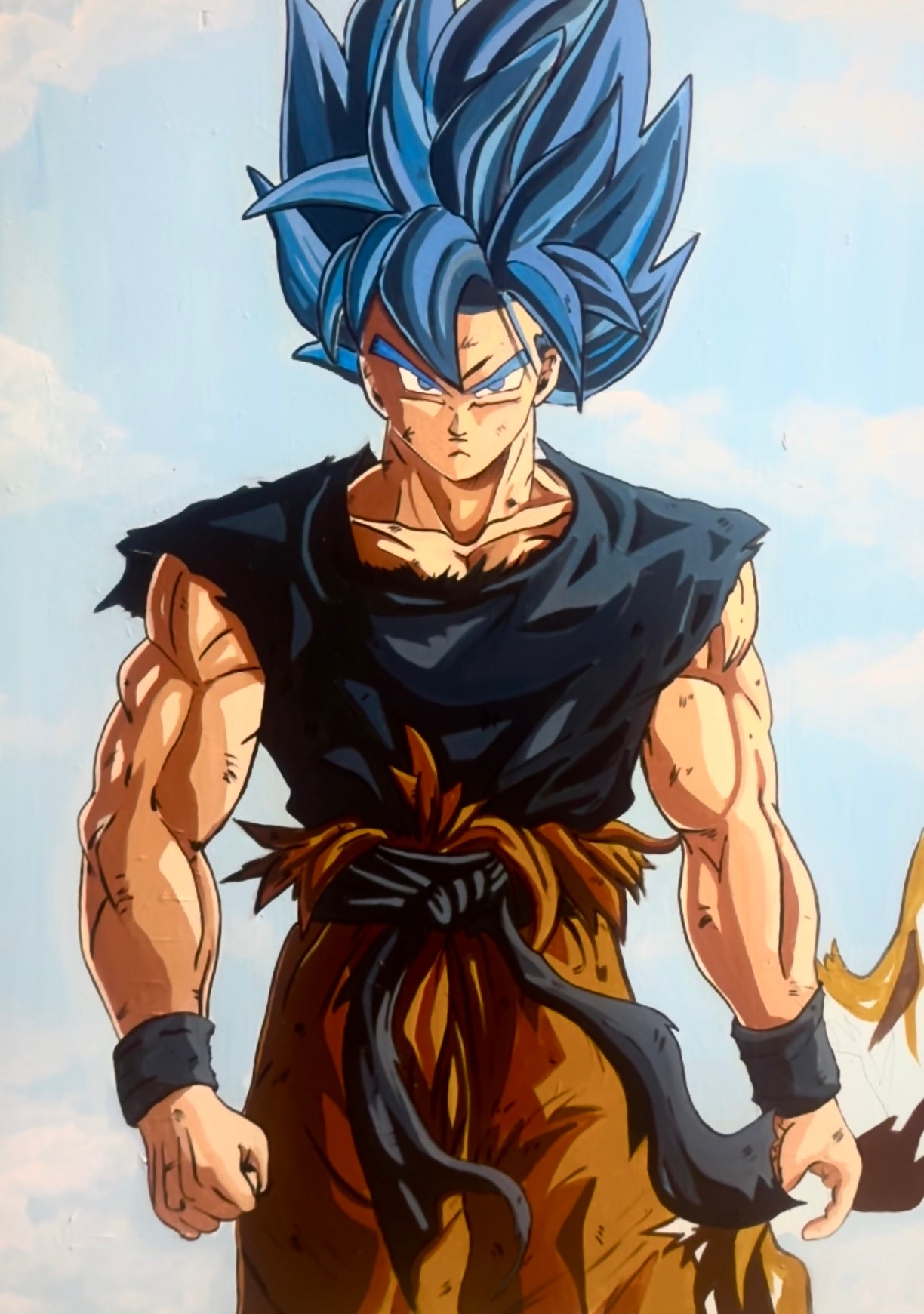 Goku Blue | Anime Inspired Original Painting | 48 x 36 in