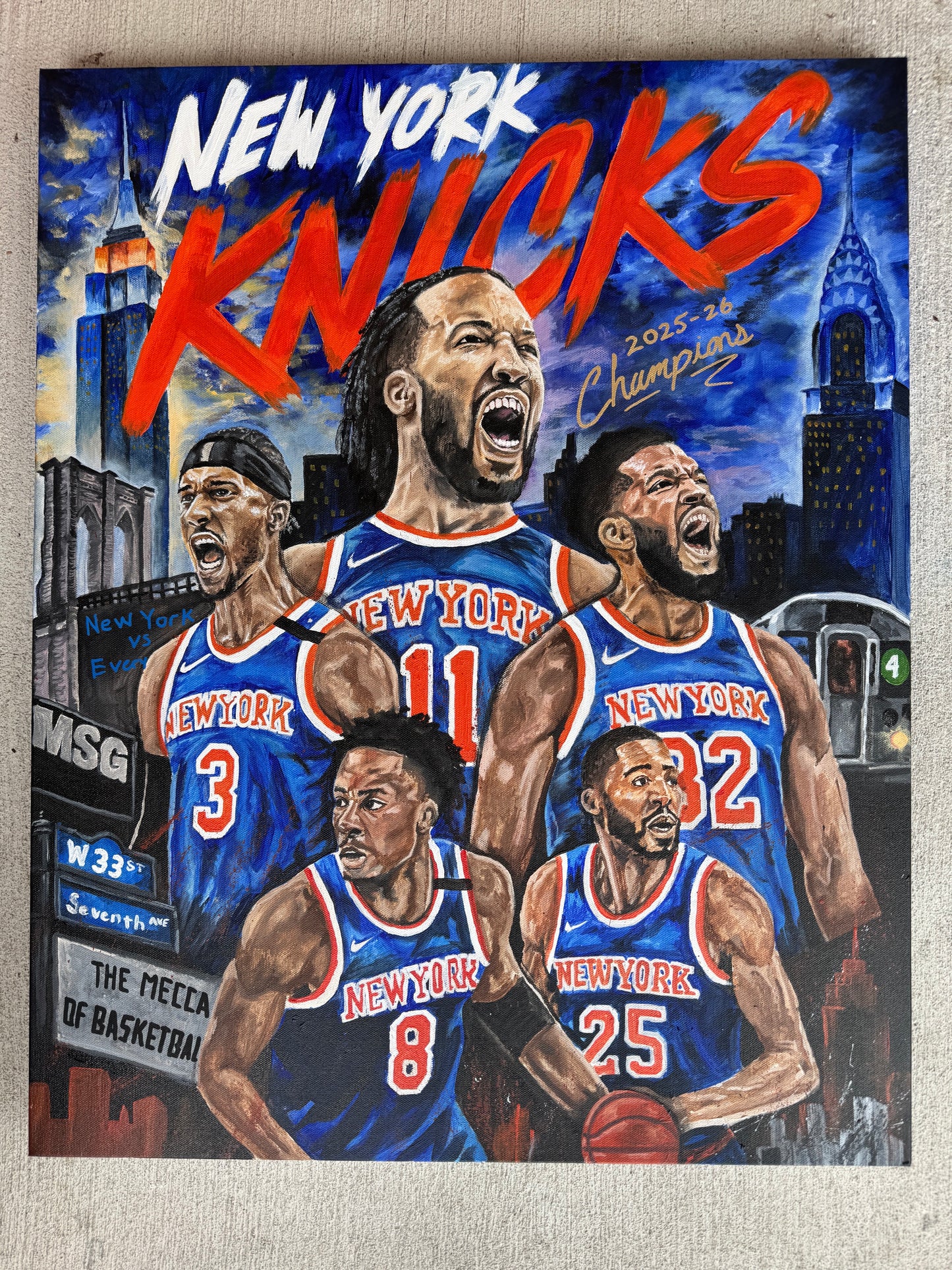 New York Knicks: 2025–26 Champions - Original Painting | 24 x 30 in